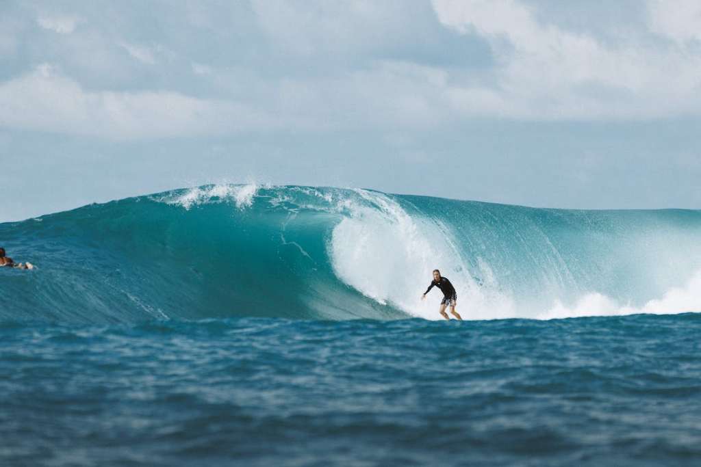 person riding wave 