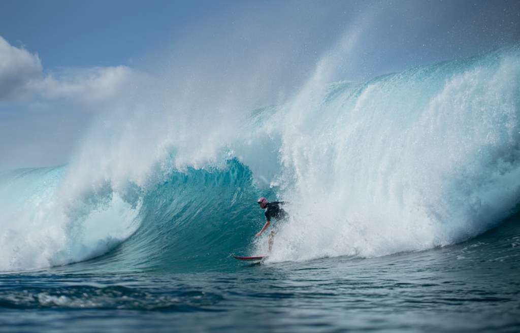 Surfing in Central atoll 